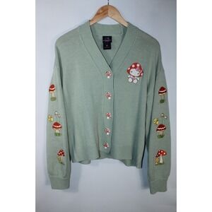 Hot Topic Hello Kitty Women's Small Multicolor Sage Green Knit Cardigan